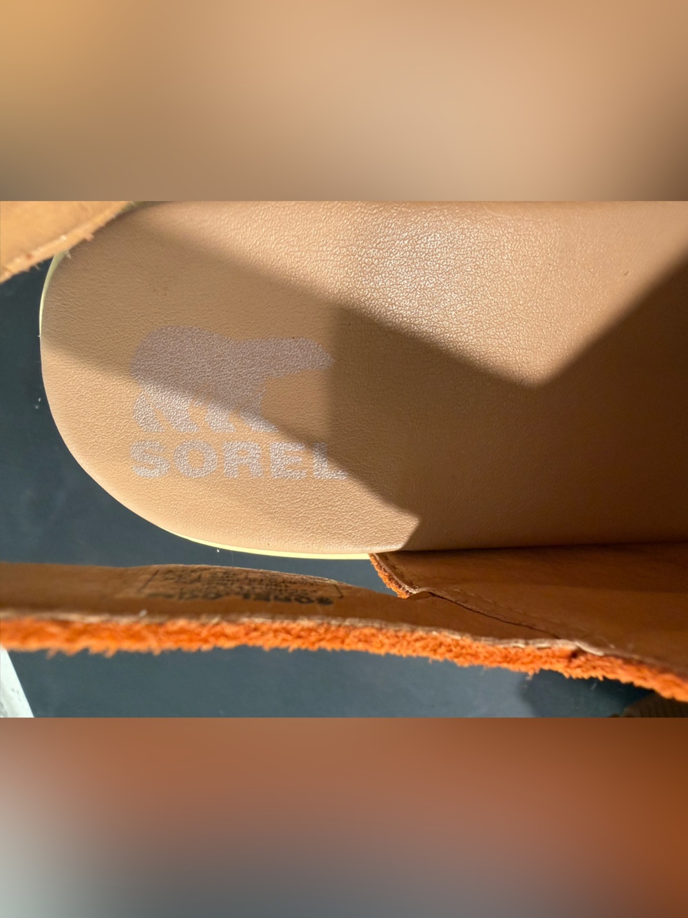Sorel Woman’s Joanie III Slingback Sandals Orange Suede Sz 8.5 Wedge Yellow Trim - Picture 16 of 16